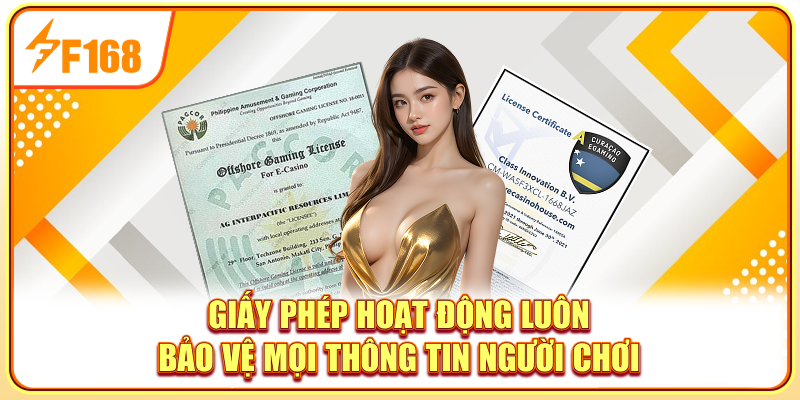 Giấy phép hoạt động luôn bảo vệ mọi thông tin người chơi